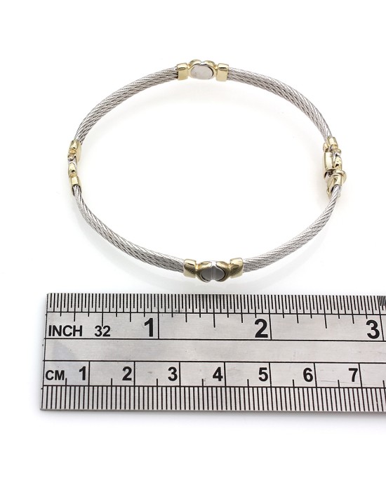 Cable and Screw Motif Bangle Bracelet
